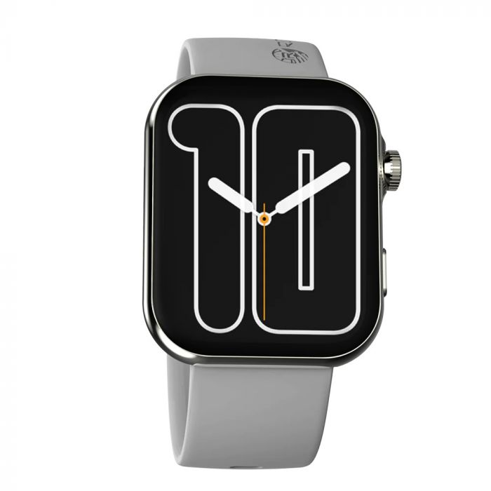 Ronin R-09 Smart Watch AMOLED +1 Free Black Silicon Strap with Every Watch (Silver)